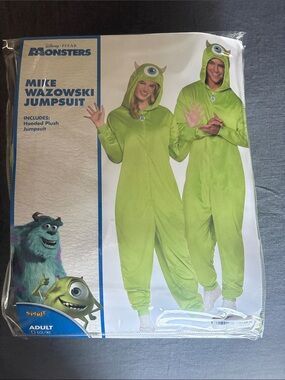 Spirit Green Mike Wazowski Plush Hooded Jumpsuit Costume
